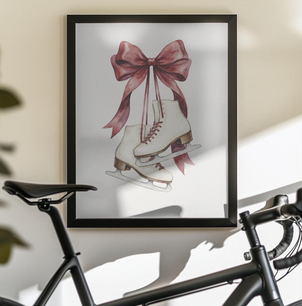 Winter Ribbon Skates - Poster / Art Print - interiör