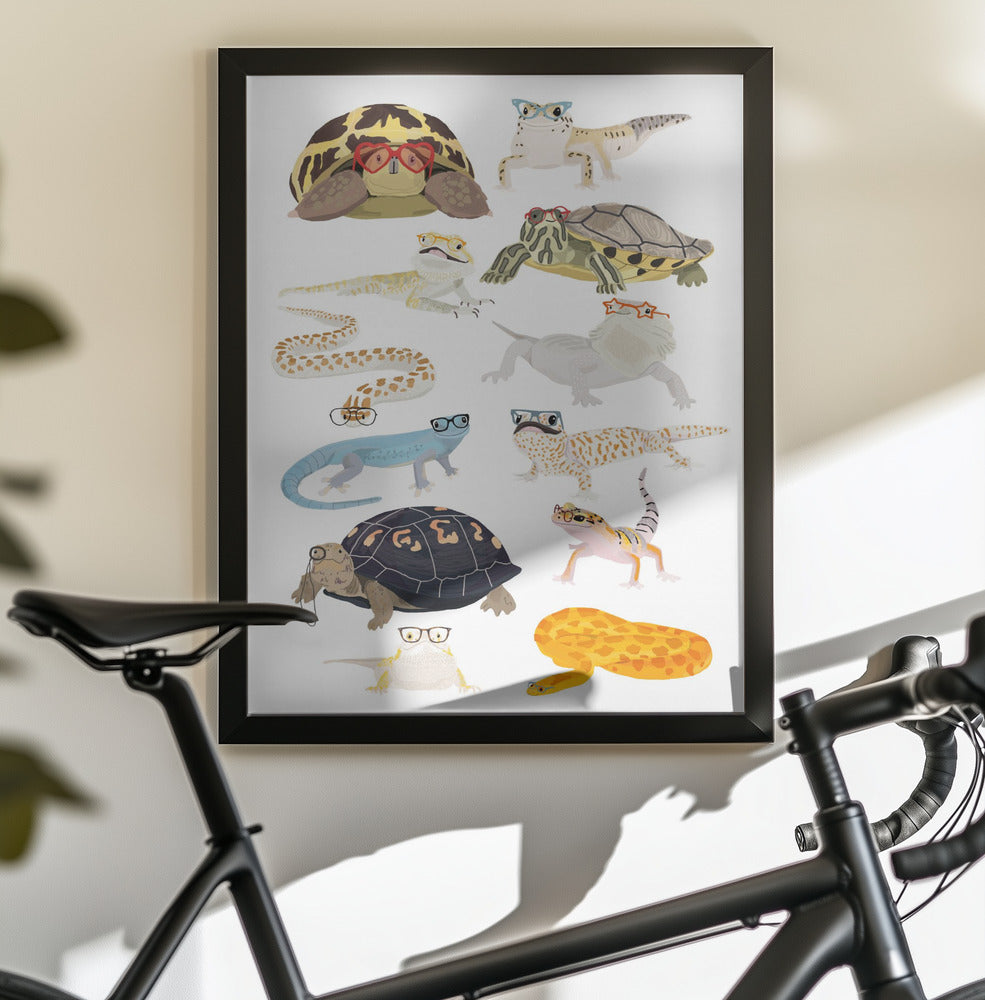 A1 Reptiles In Glasses - Poster / Art Print - interiör