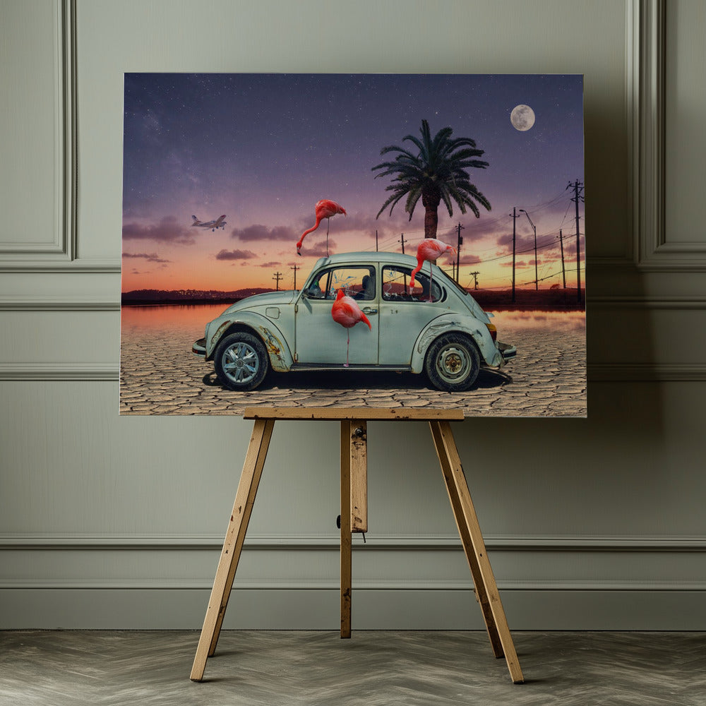 Flamingos Ate My Car - Poster / Art Print - interiör