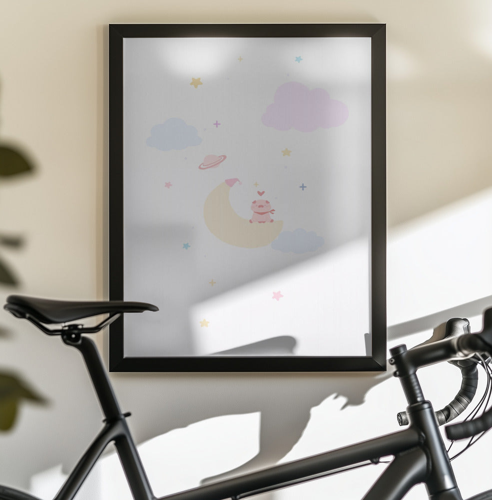 Pig On the Moon - Poster / Art Print - interiör
