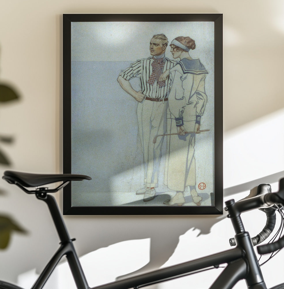Man and Woman In Sport Clothes (1913) - Poster / Art Print - interiör