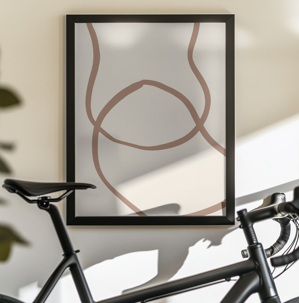 Abstract Lines Mocha 6 - Poster / Art Print - interiör