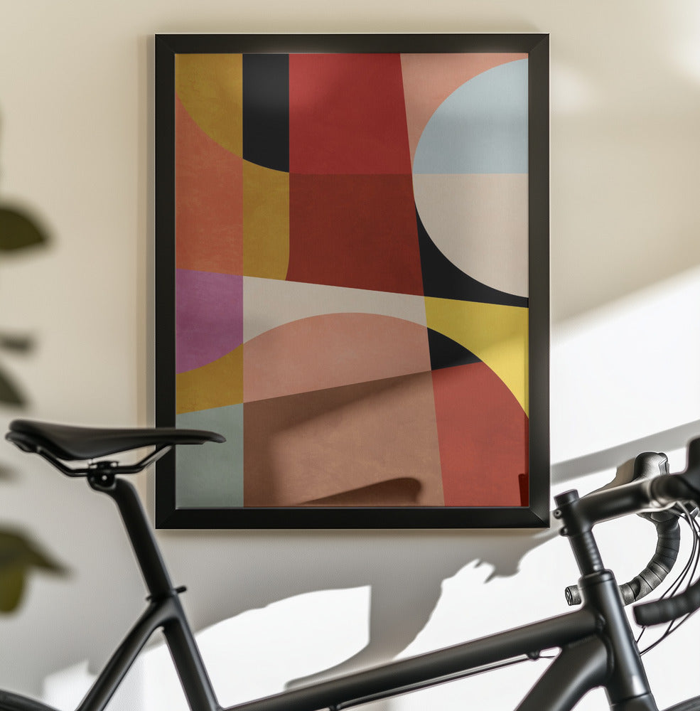 Warm Colors Bauhaus Geometry2 - Poster / Art Print - interiör