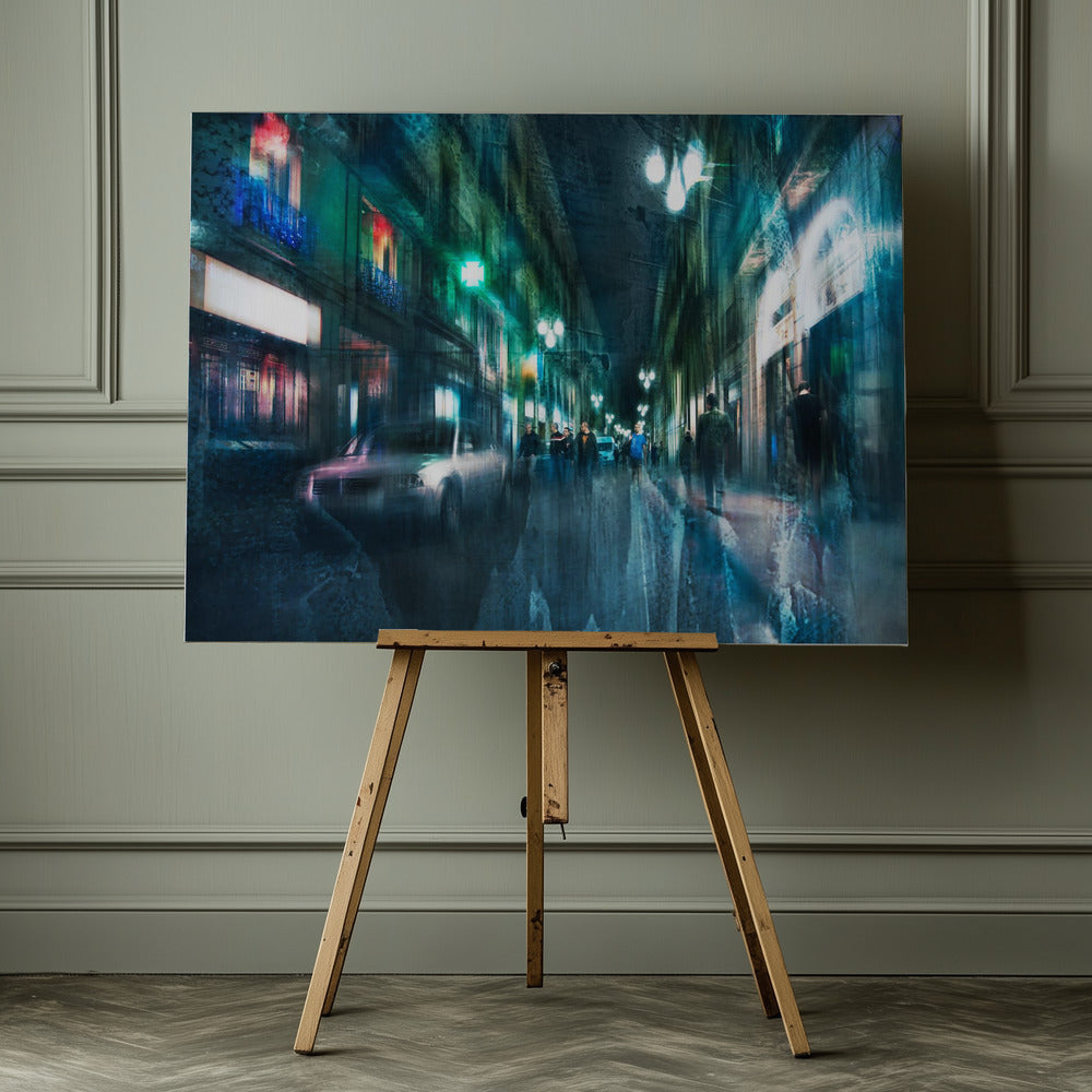 Night in the alleys of Barcelona - Poster / Art Print - interiör