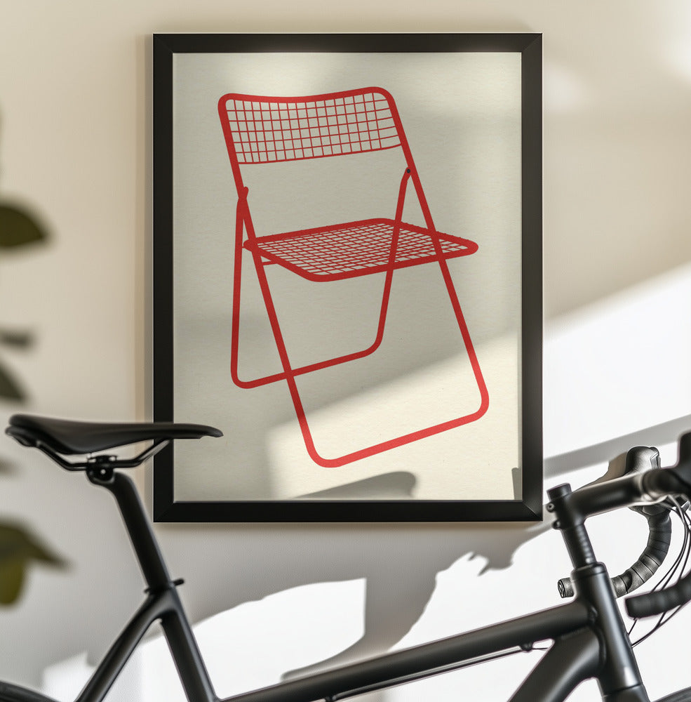 Ted Net Chair Red - Poster / Art Print - interiör