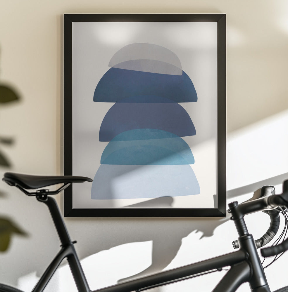 Blue Stack 01 - Poster / Art Print - interiör