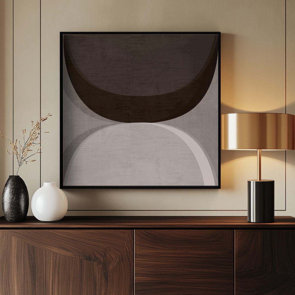 Modern Mocha Abstract Shapes 1 - Poster / Art Print - interiör
