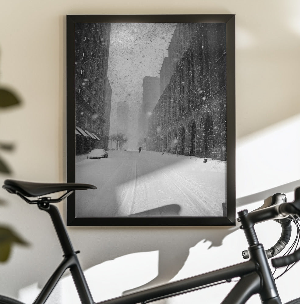 New York Walker in Blizzard - Poster / Art Print - interiör