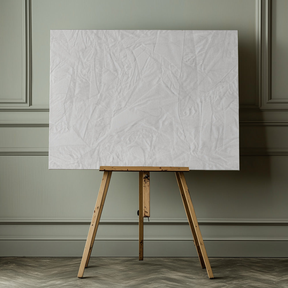 White Canvas Resembling Crumpled Paper - Poster / Art Print - interiör