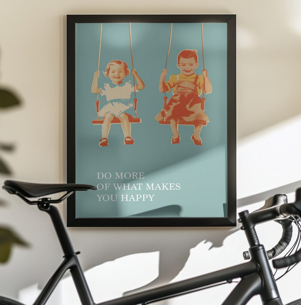 Two Little Girls On Swings - Poster / Art Print - interiör