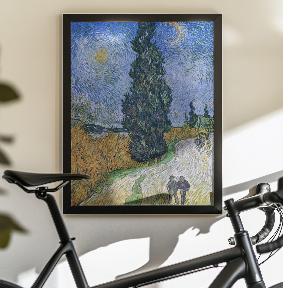 Vincent Van Gogh's Road With Cypress and Star 1890 - Poster / Art Print - interiör