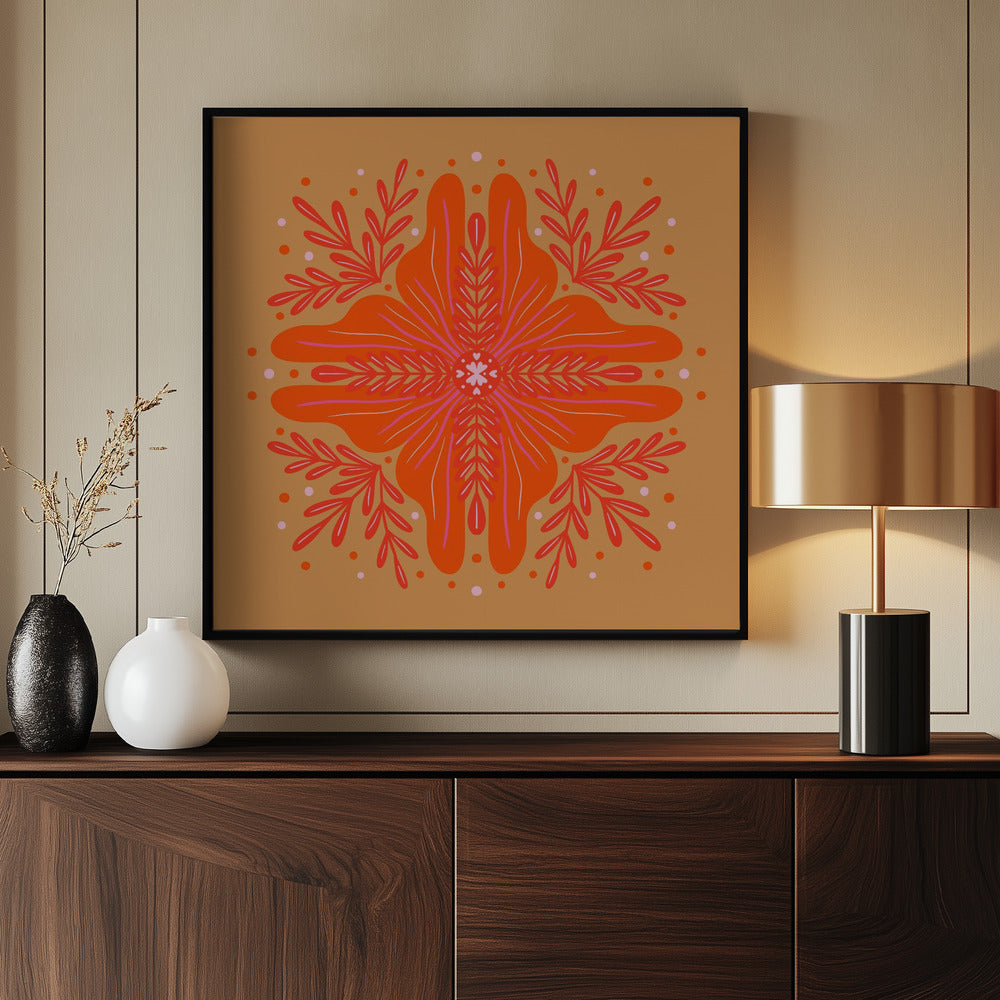 Vibrant Mandala Bloom - Poster / Art Print - interiör