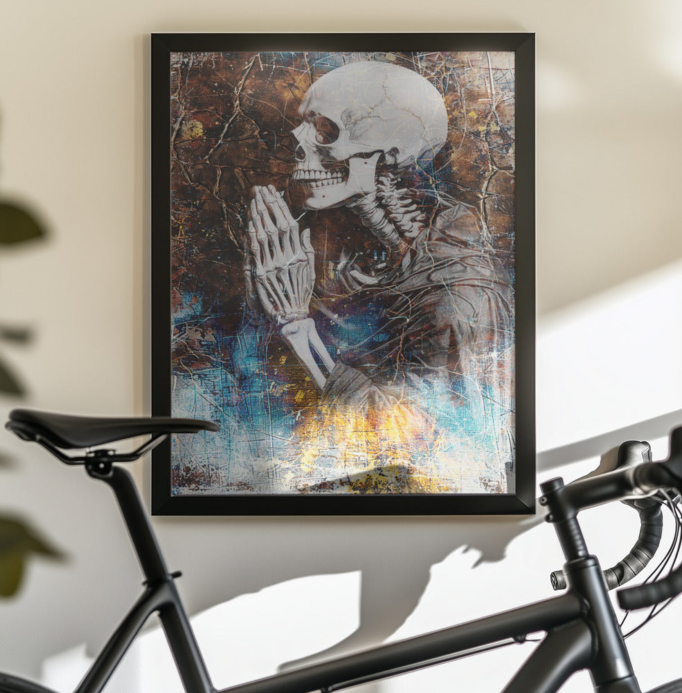 Funny Scull Drawing Illustration 48 - Poster / Art Print - interiör