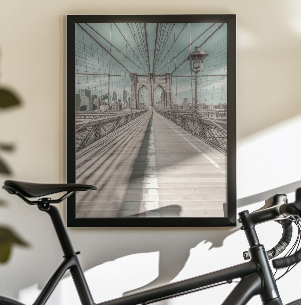 NEW YORK CITY Brooklyn Bridge - Poster / Art Print - interiör