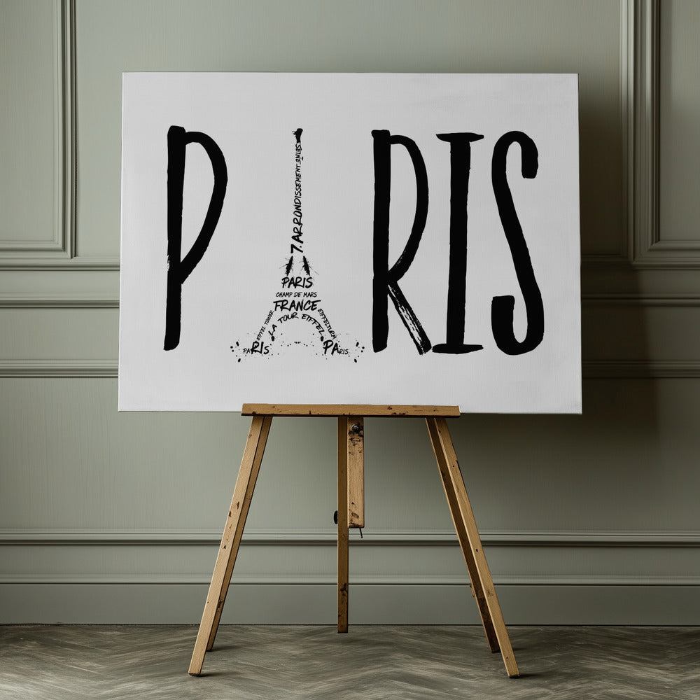 PARIS Typography - Poster / Art Print - interiör