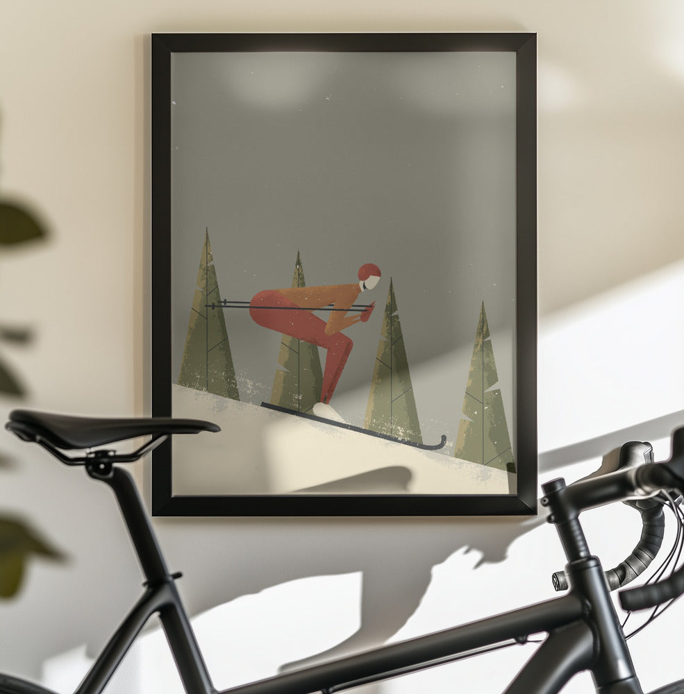 Skiing - Poster / Art Print - interiör