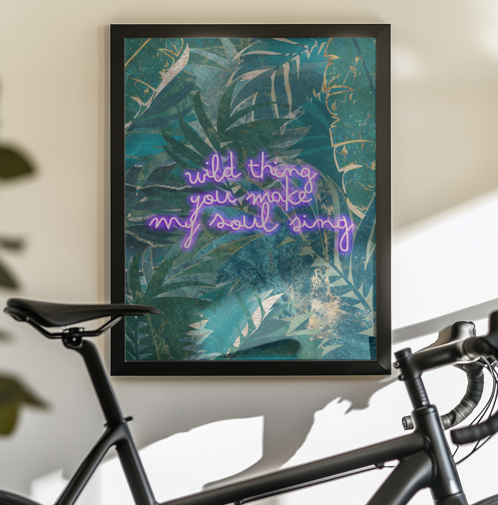 Neon Jungle Typography - Poster / Art Print - interiör