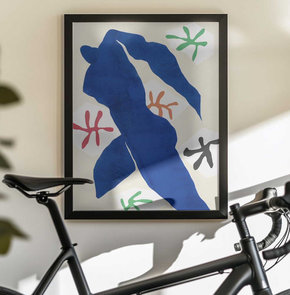 Abstract Blue Figure - Poster / Art Print - interiör