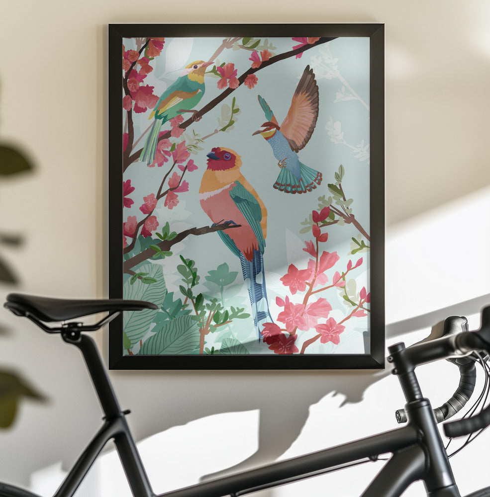 Birds of Summer - Poster / Art Print - interiör