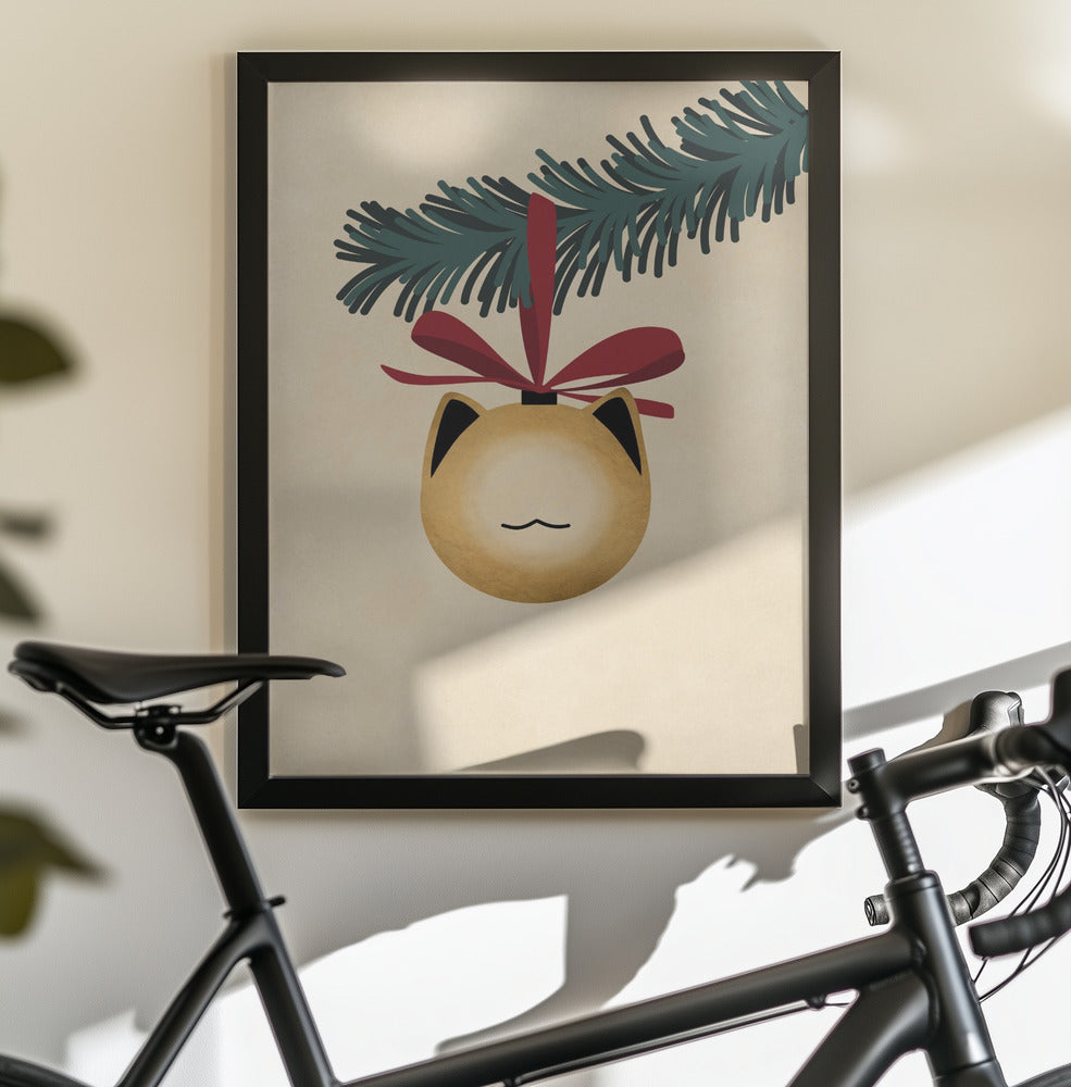 Meowry bauble godl/tan - Poster / Art Print - interiör