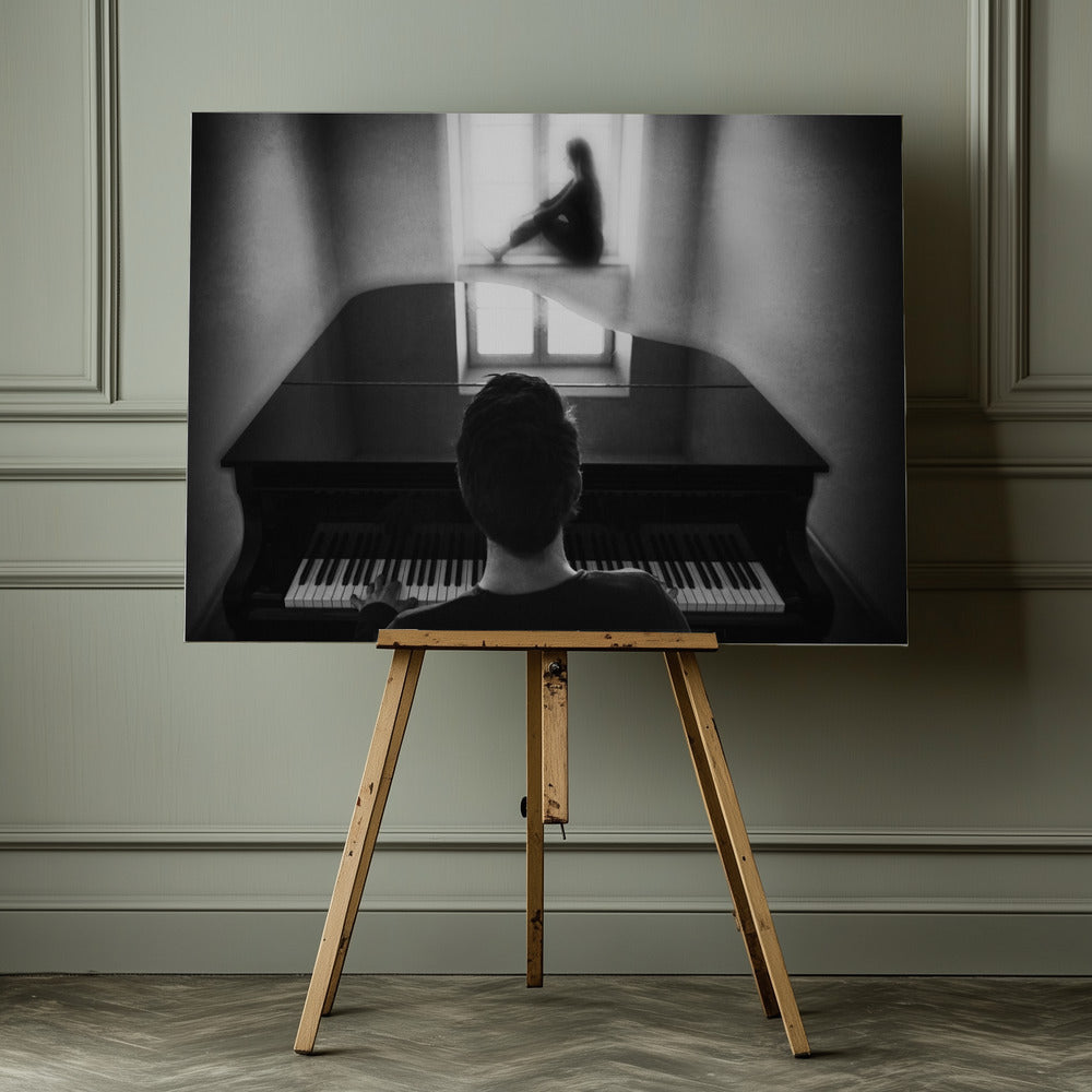 the pianist and his muse - Poster / Art Print - interiör