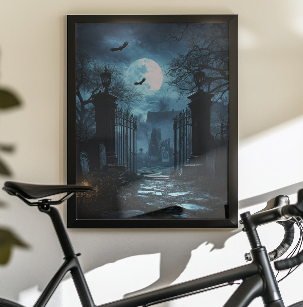 Grave Stones Halloween Scene (1) - Poster / Art Print - interiör