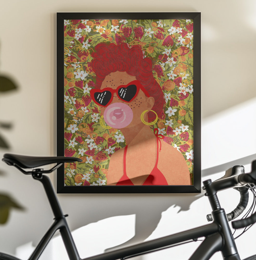Strawbeery Lady - Poster / Art Print - interiör