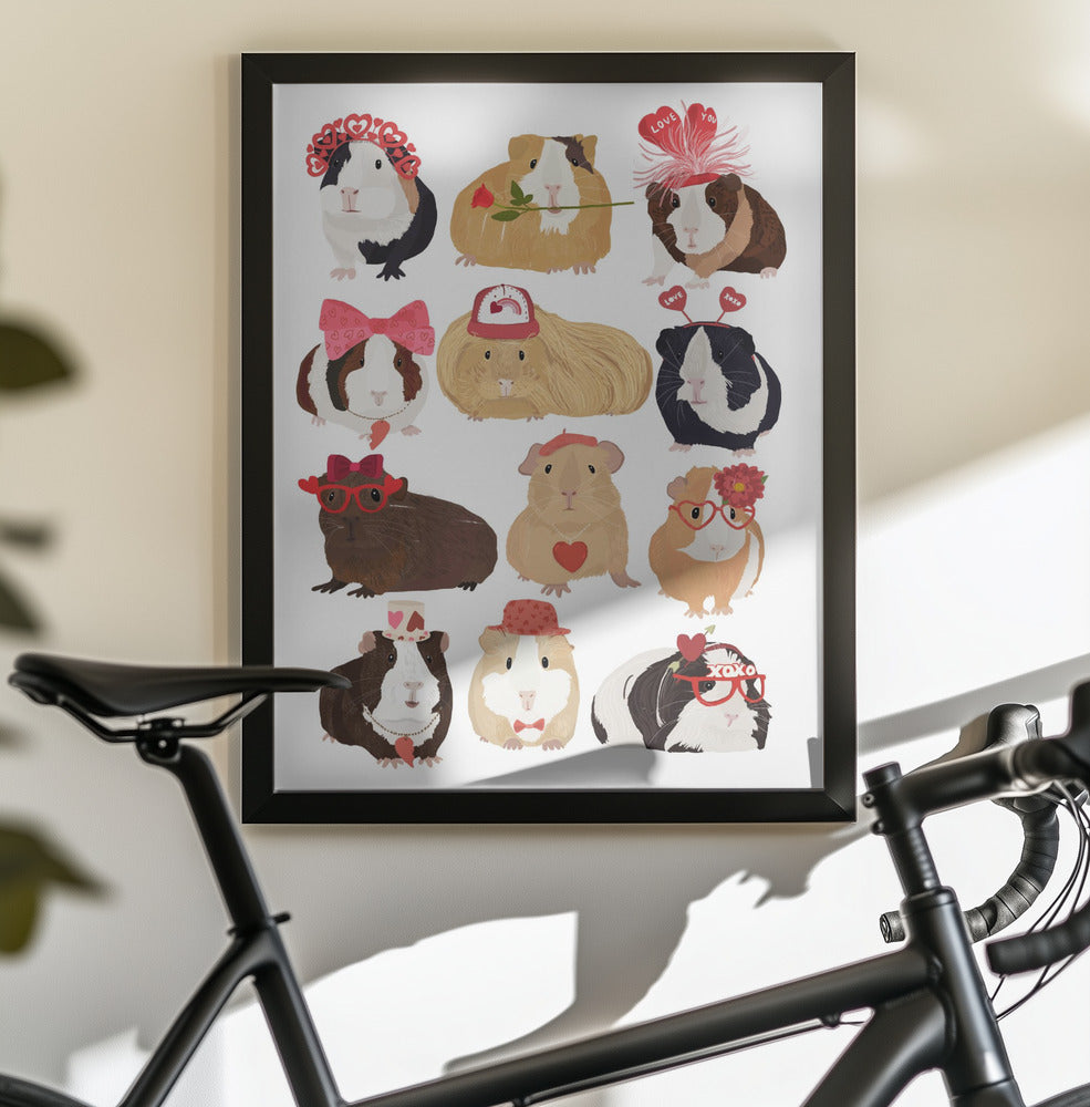 Love Guinea Pigs - Poster / Art Print - interiör