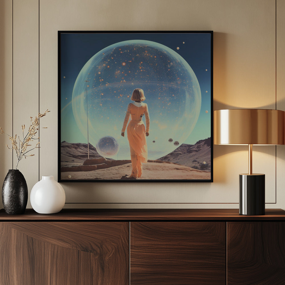 Vintage Space Collage Orb Art - Poster / Art Print - interiör