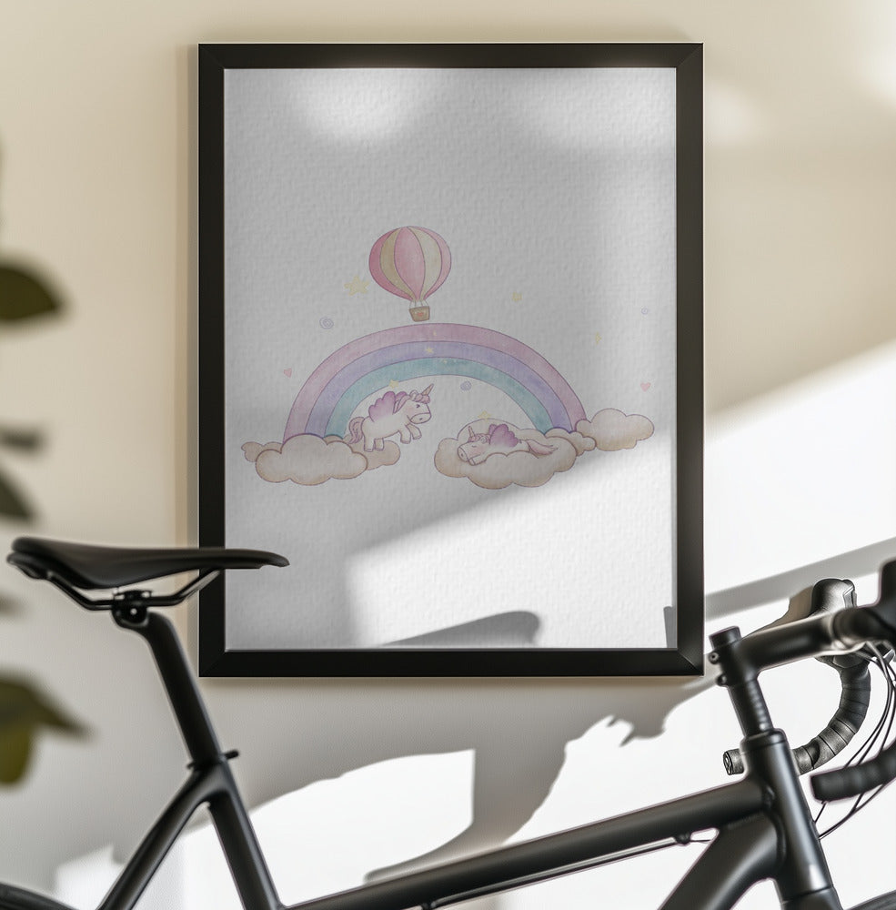 Kawai Cloudy Unicorn - Poster / Art Print - interiör