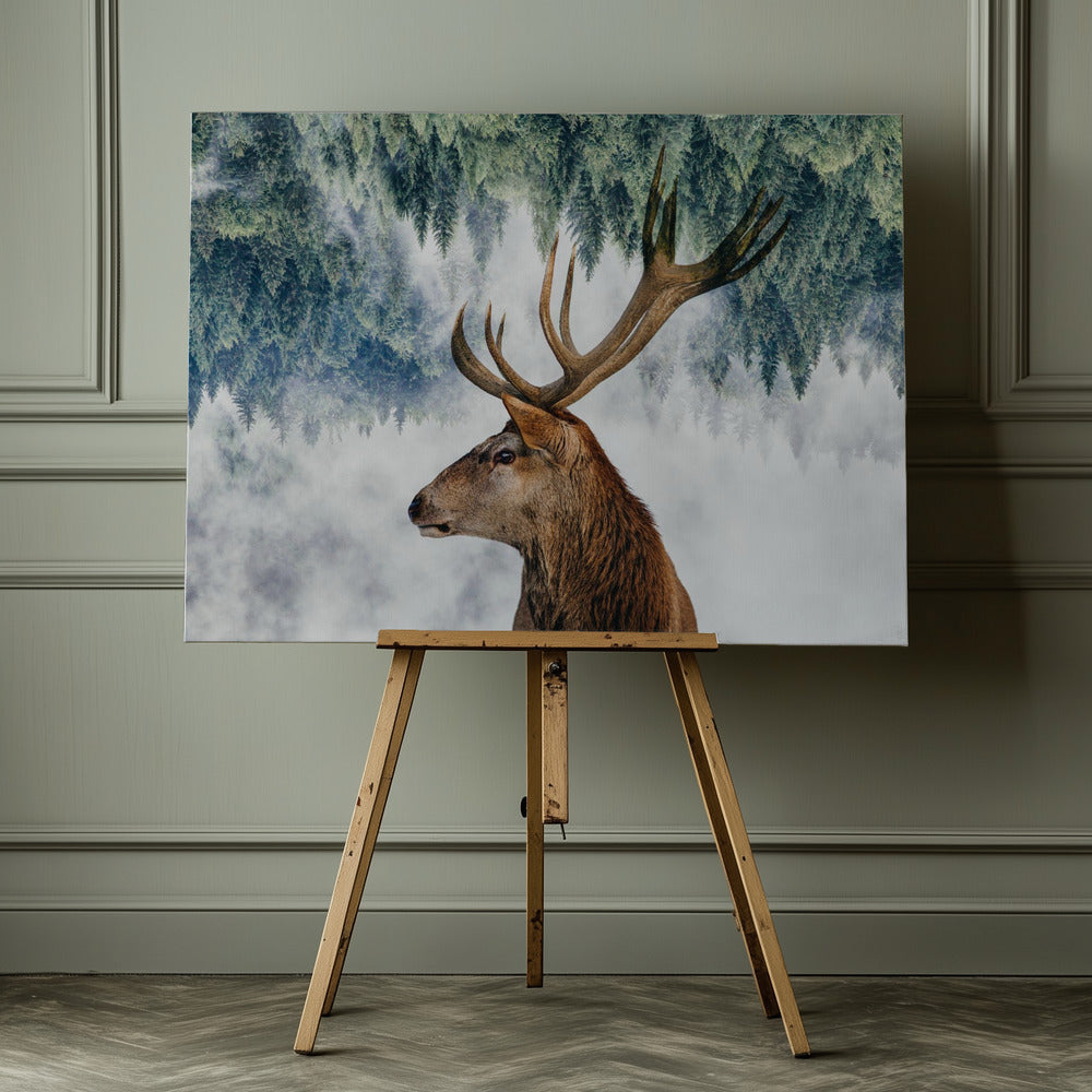 The Deer and the woods - Poster / Art Print - interiör