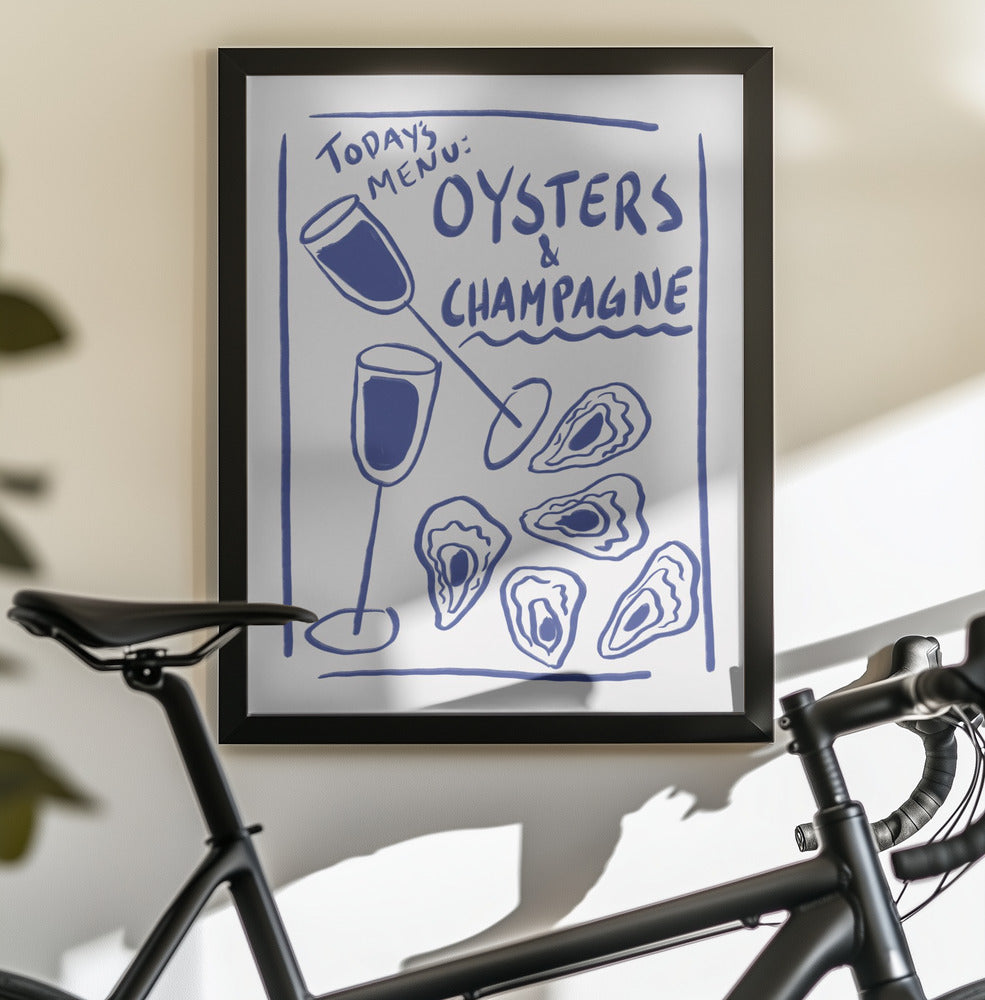 Oysters & Champagne - Poster / Art Print - interiör