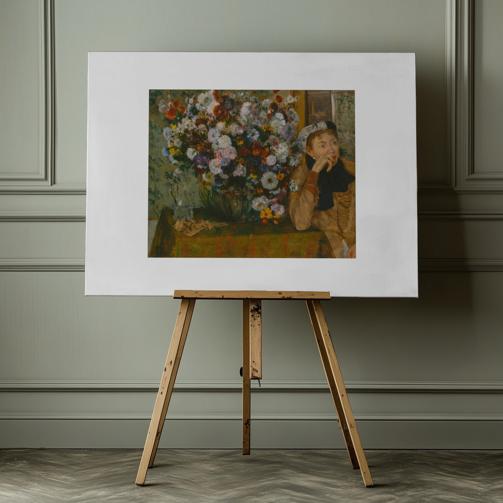 A Woman Seated Beside a Vase of Flowers No.2 - Poster / Art Print - interiör