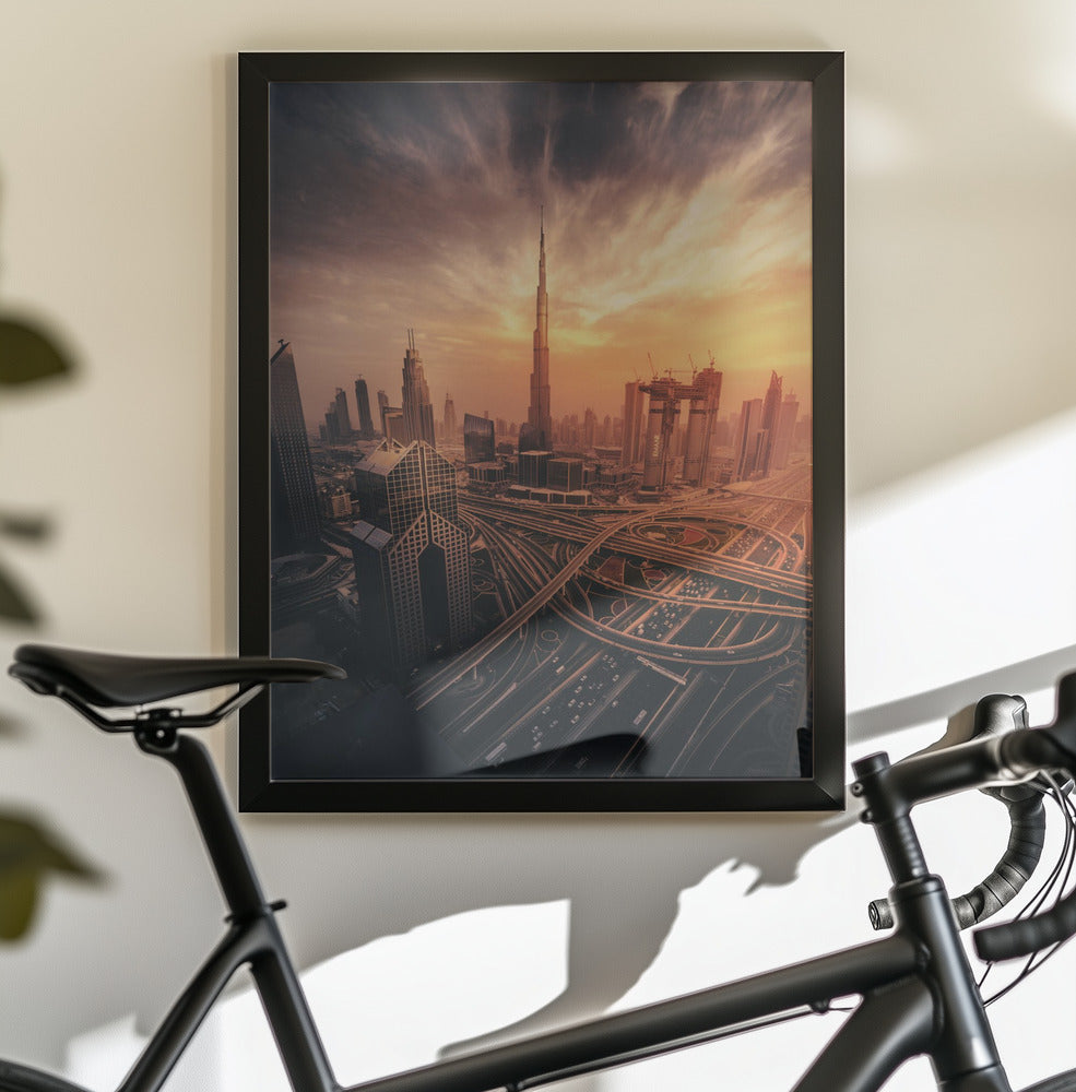 Dubai's Fiery sunset - Poster / Art Print - interiör