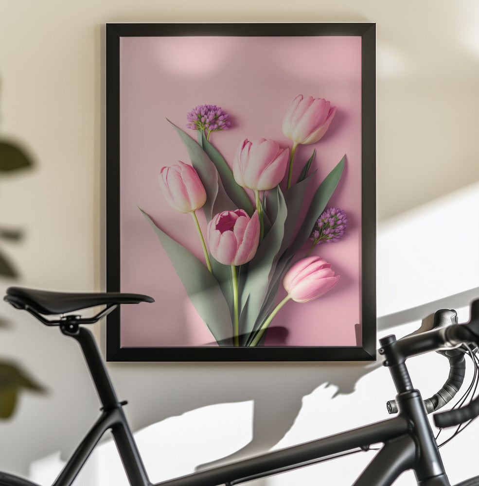 Pink Tulips - Poster / Art Print - interiör