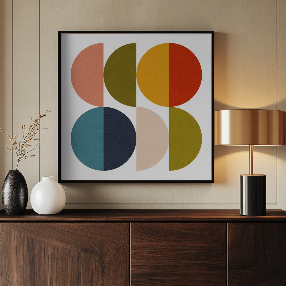 Mid Century Geometric Color Play 2 - Poster / Art Print - interiör