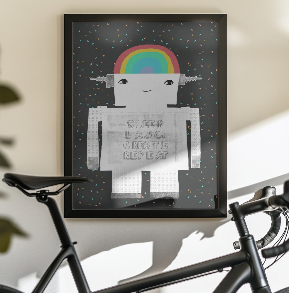 Sleep Laugh Create Repeat - Poster / Art Print - interiör