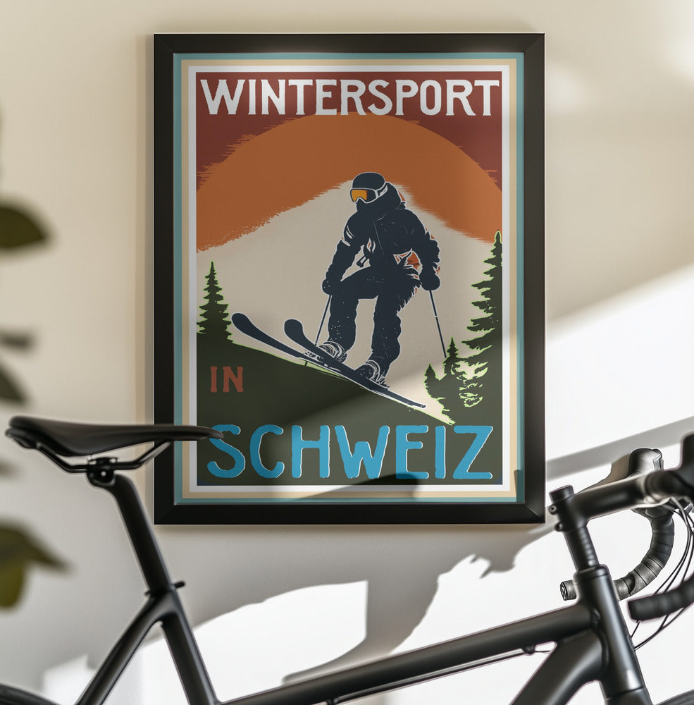 Winter Tourism: Vintage Wintersport In Schweiz - Poster / Art Print - interiör