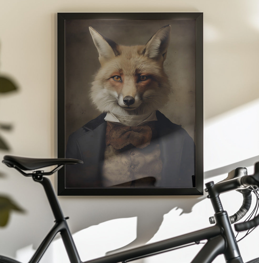 Dapper Fox Gentleman - Poster / Art Print - interiör