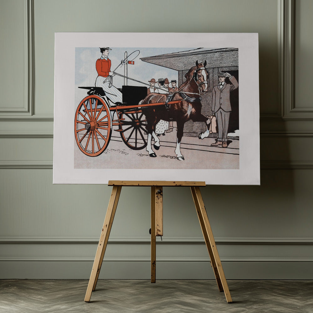 Woman In a Horse Carriage (ca. 1890–1907) - Poster / Art Print - interiör