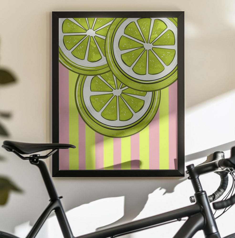 Lime On Pink - Poster / Art Print - interiör