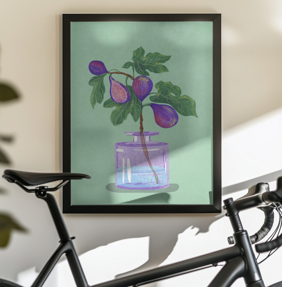 Figs Branch In Vase - Poster / Art Print - interiör