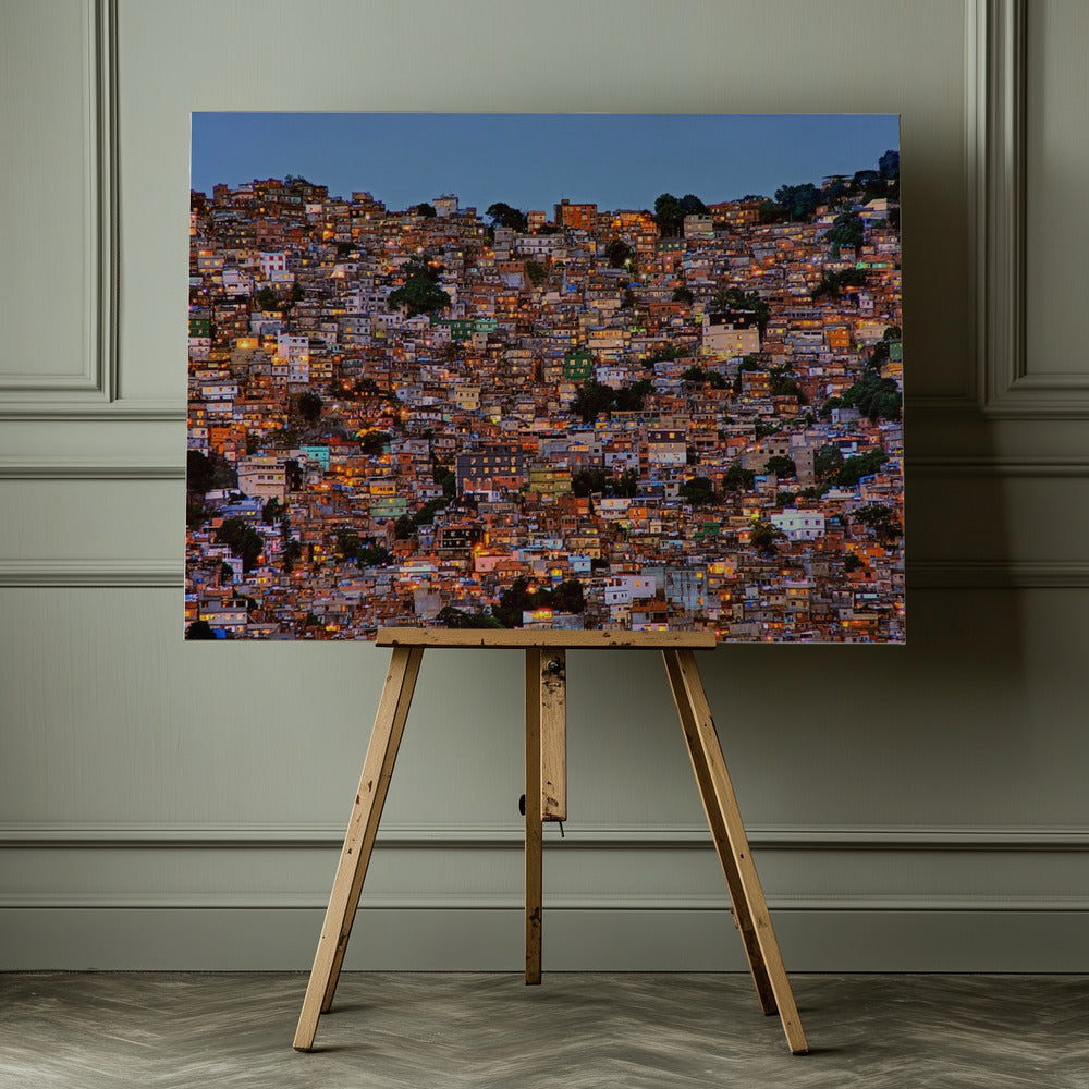 Nightfall in the Favela da Rocinha - Poster / Art Print - interiör