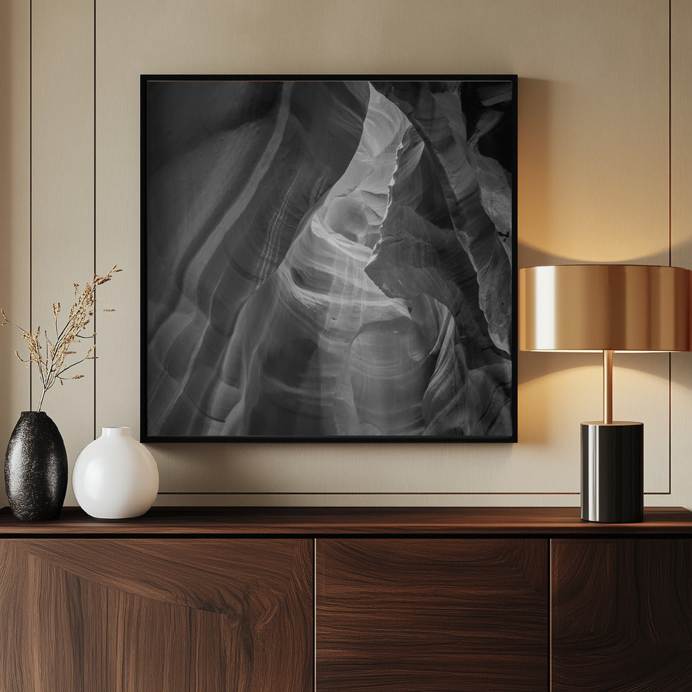MONOCHROME ANTELOPE CANYON Daylight - Poster / Art Print - interiör