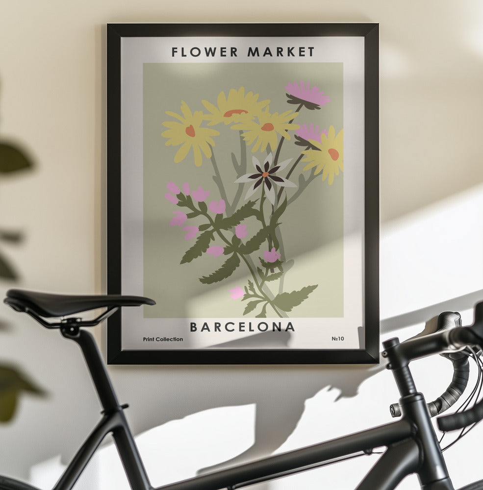 Flower Market Barcelona - Poster / Art Print - interiör