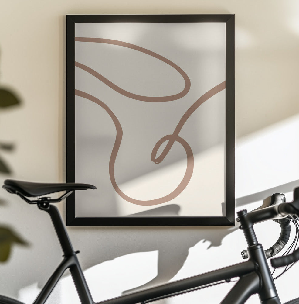 Abstract Lines Mocha 3 - Poster / Art Print - interiör
