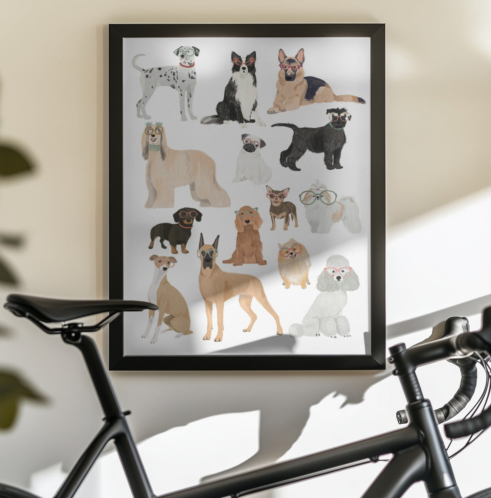 Dogs in glasses Print - Poster / Art Print - interiör