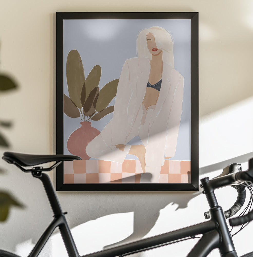 Too Lazy To Yoga - Poster / Art Print - interiör