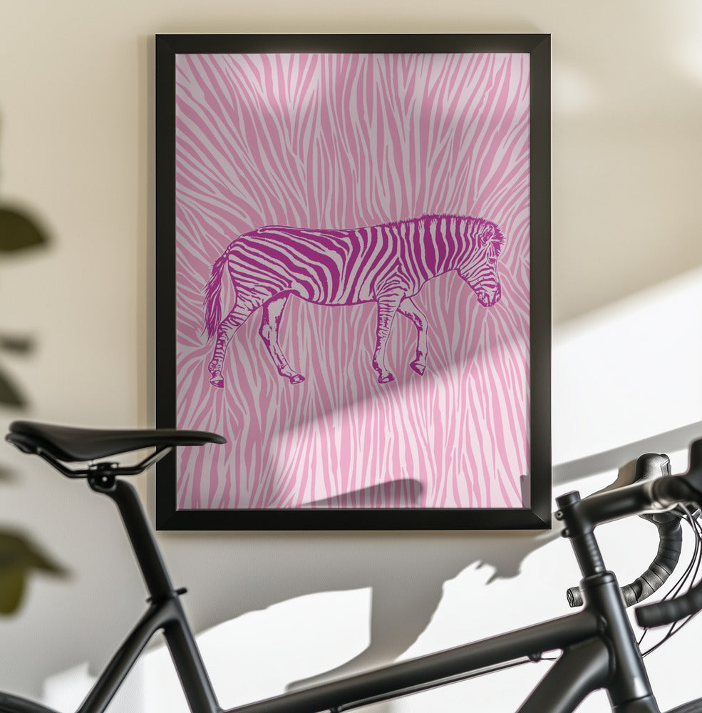 African Zebra striking camouflage - Poster / Art Print - interiör