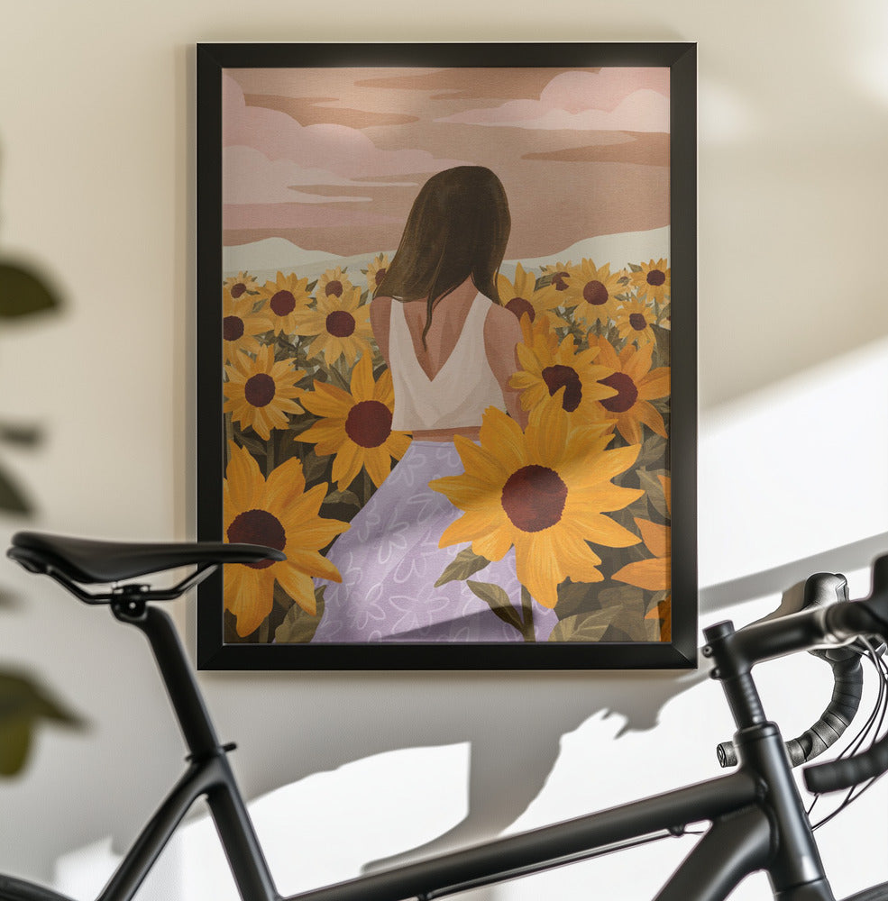 Sunflower Evenings - Poster / Art Print - interiör